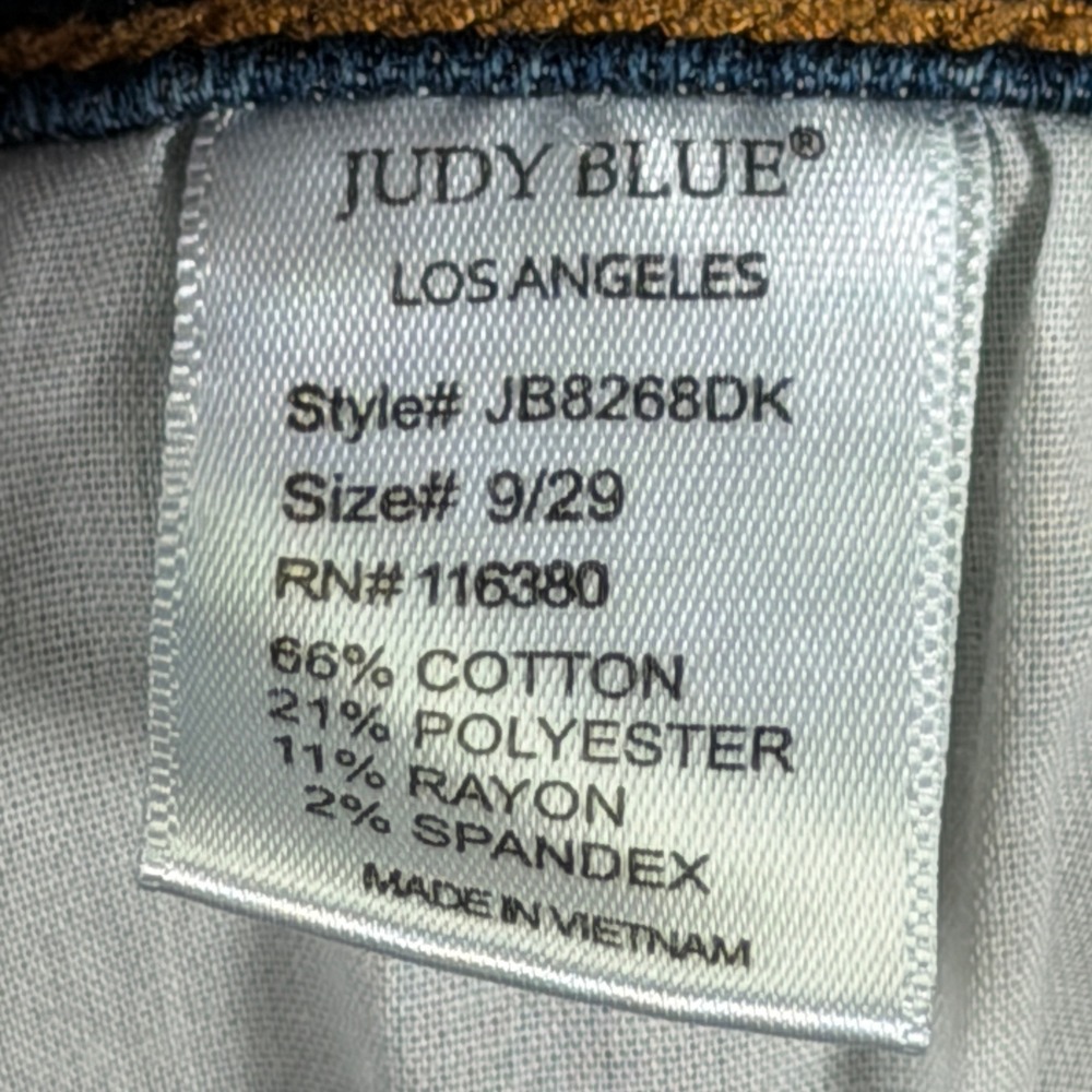 Judy Blue Womens Jeans Size 9/29 Distressed Buffalo Plaid Patch Skinny - Picture 12 of 13